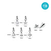 F136 Titanium Devil Spike Earrings with Star,Teardrop,Heart & Geometric Pendants