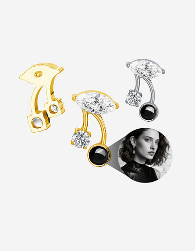 US Imports of Materials G23 Titanium Labret Cartilage Stud Ear Nail F136 Devil Dangle Top Body Piercing Jewelry Manufacture