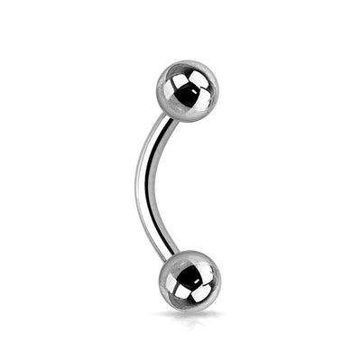 Curved Barbell with Ball Ends–Eyebrow Piercing Jewelry