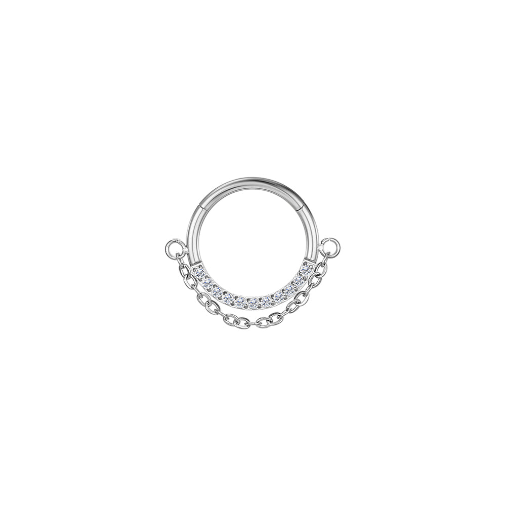 ASTM F136 Titanium Shape Dangle Nose Ring Hinged Septum Clicker Ring Earring Piercing