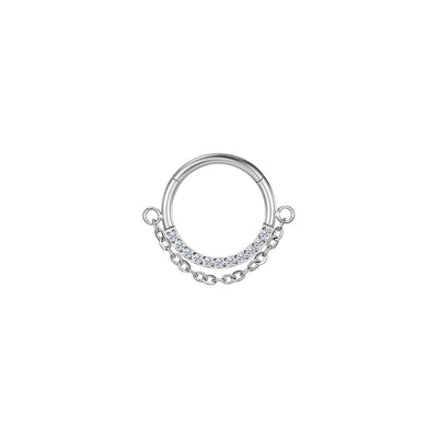 ASTM F136 Titanium Shape Dangle Nose Ring Hinged Septum Clicker Ring Earring Piercing