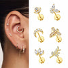 F136 Titanium 6mm Nest-Cut CZ Stud – Internally Threaded Ear & Cartilage Piercing