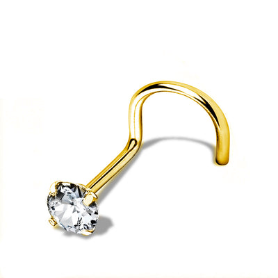 Titanium CZ Spike Nose Screw Fashion Nose Piercing for Women