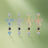 Micro Laser ASTM F136 Titanium Belly Button Ring Internally Threaded Hypoallergenic Navel Piercing Jewelry