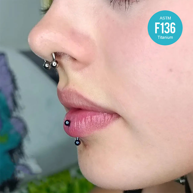 F136 Titanium 16G Internally Threaded Horseshoe Ring–Lip,Daith,Septum&Cartilage Piercing