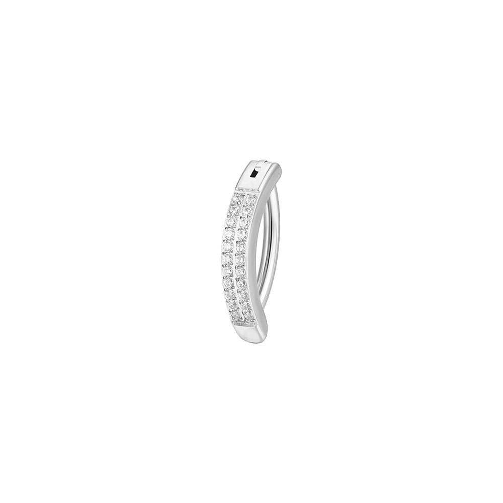 Titanium Double CZ Navel Ring – Hypoallergenic 14G Belly Jewelry
