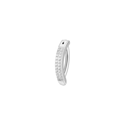 Titanium Double CZ Navel Ring – Hypoallergenic 14G Belly Jewelry