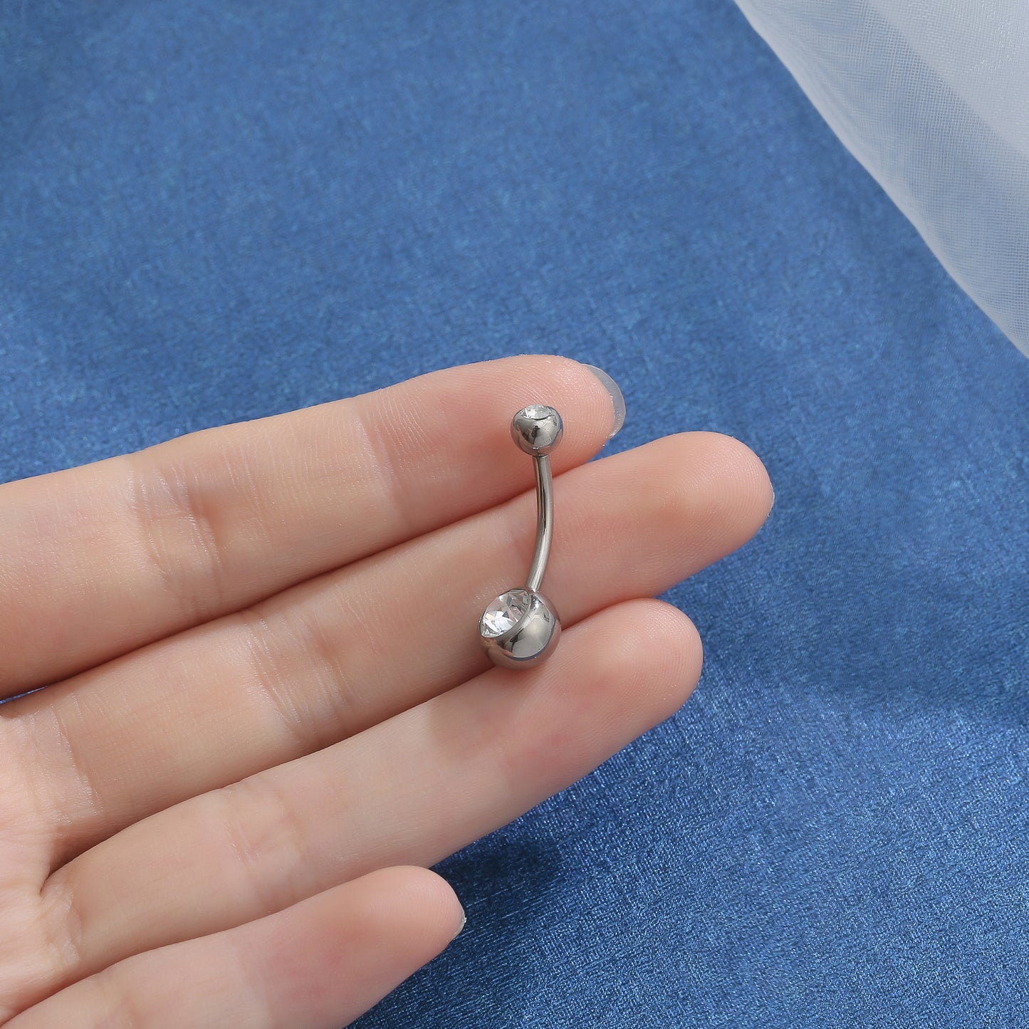 Swarovski Crystal Belly Button Ring 14G Navel Piercing Jewelry