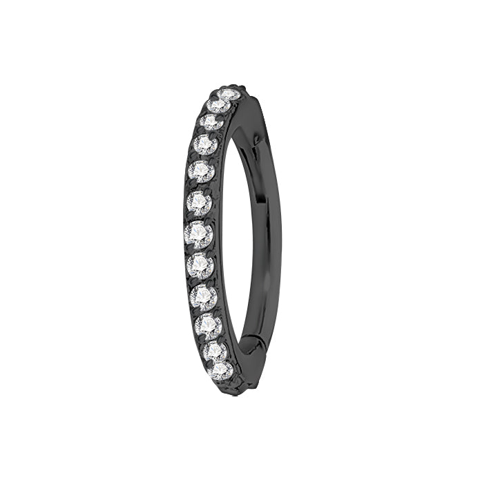 316L Stainless Steel Half Circle CZ Blaze Hoop – Bendable Segment Piercing Ring for Ear