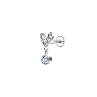 Internally Threaded CZ Lip Labret Stud Wholesale
