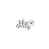 14K Gold Five Marquise CZ Internally Threaded Labret Stud – Elegant Lip Piercing Jewelry
