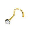 Implant Grade Titanium Nose Piercing with Cubic Zirconia