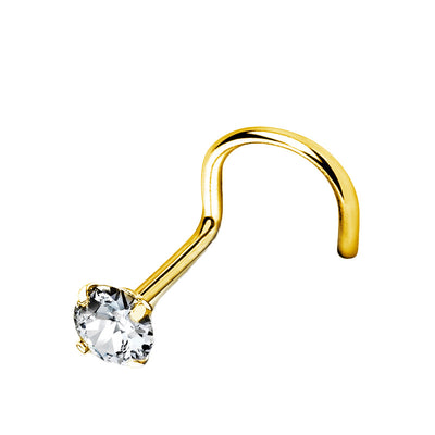 Implant Grade Titanium Nose Piercing with Cubic Zirconia