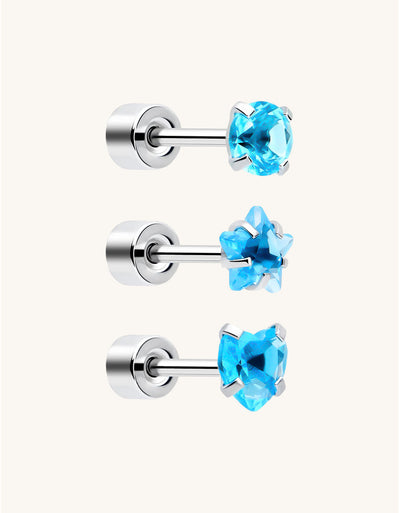 14K White Gold Diamond Piercing Stud Fine Helix/Cartilage Earring