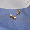 Square Bezel Round CZ Lip Stud 16G Internally Threaded Labret Piercing