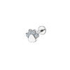 14K Gold Cat Paw Labret Stud with 4 CZ Stones – Internally Threaded Lip Piercing Jewelry