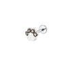 14K Gold Cat Paw Labret Stud with 4 CZ Stones – Internally Threaded Lip Piercing Jewelry