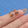 Four CZ Paw Print Lip Stud 16G Internally Threaded Cat Claw Labret Piercing