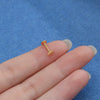 Minimalist Flat Rectangle Lip Stud 16G Internally Threaded Labret Piercing
