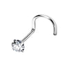 Implant Grade Titanium Nose Piercing with Cubic Zirconia