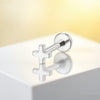 14K Solid Gold Cross Piercing Stud Minimalist Cartilage/Helix Earring