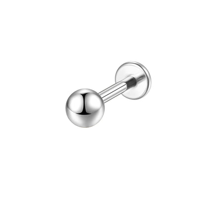 14K Gold Internal Thread Lip Stud｜3D Convex Ball Labret Piercing Jewelry