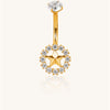 F136 Titanium Star Dangle Belly Ring with CZ Circle – Internally Threaded