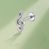14K Solid Gold Music Note Stud Earring Hypoallergenic Minimalist Jewelry