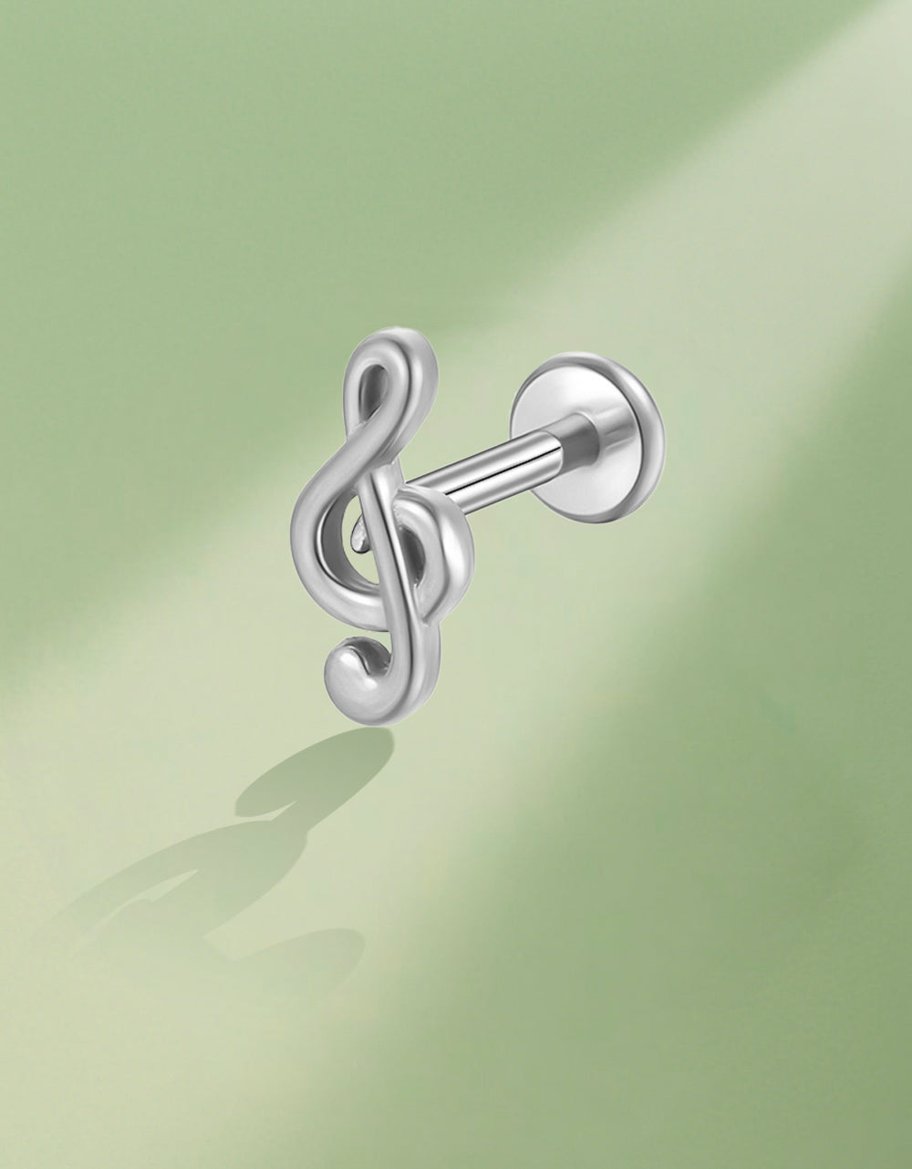 14K Solid Gold Music Note Stud Earring Hypoallergenic Minimalist Jewelry