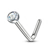 Internally Threaded Titanium Nose Piercing – Bezel Gem Set