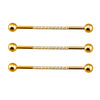 Internally Threaded Industrial Barbell – CZ Pave on Pole