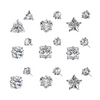 Titanium Labret Top with CZ – 3/4/5 Prong Set Square, Star, Heart, Triangle | 16G Internally Threaded or Push Pin Lip & Helix Piercing
