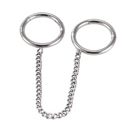 316L Stainless Steel Hoop Circle Rings with Zircon – Nose, Earring & Nipple Body Jewelry Set
