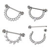 CZ Dangle Nipple Ring – ASTM F136 Titanium Barbell Piercing Jewelry