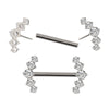 Modern Titanium Threadless Nipple Ring with 5 CNC-Set CZ