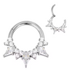 ASTM F136 Titanium Kite CZ & Triple CZ Hinged Segment Ring – Helix Piercing Jewelry Wholesale