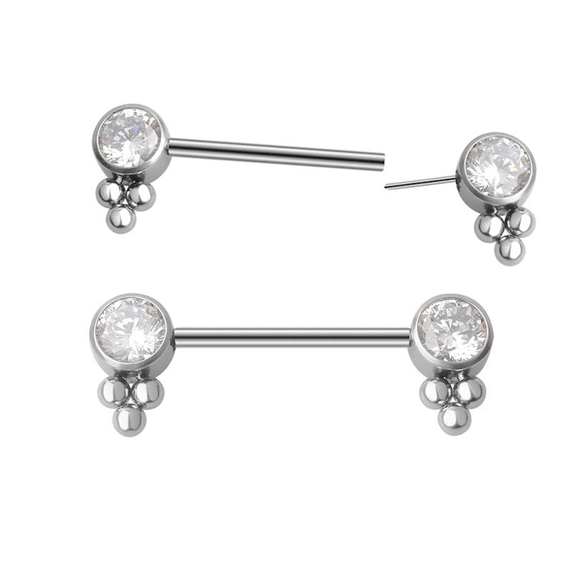 ASTM F136 Titanium Nipple Barbell–Hypoallergenic Piercing Jewelry for Women