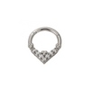 316L Stainless Steel 7 CZ Blaze Set With Clustered Tribal Beads Around Segment Ring