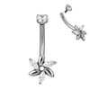 F136 Titanium CZ Curved Eyebrow Ring – Internally Threaded Piercing Jewelry