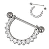 Titanium CZ Paved Linked Dangle