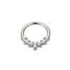 316L Stainless Steel Helix Earring – Oval Segment Ring with 5 CZ Blaze Set Stones