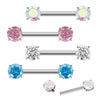 Prong Set CZ Barbell – ASTM F136 Titanium Body Jewelry for Piercings
