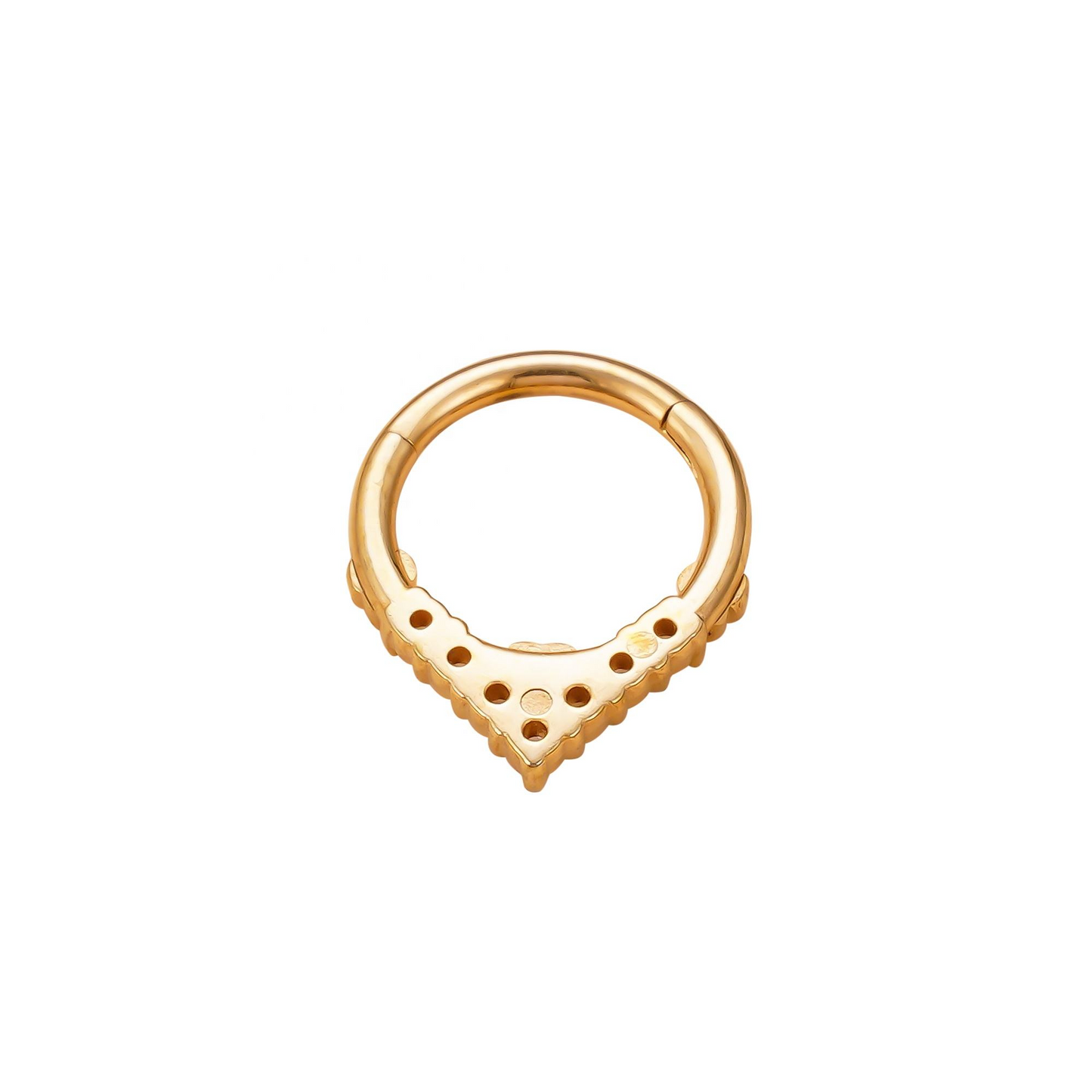 316L Stainless Steel 7 CZ Blaze Set With Clustered Tribal Beads Around Segment Ring