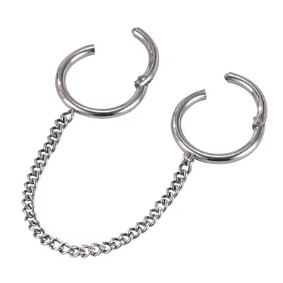 316L Stainless Steel Hoop Circle Rings with Zircon – Nose, Earring & Nipple Body Jewelry Set