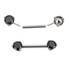 Threadless Titanium Nipple Barbell–Prong Set CZ Ends | Push-In Style Body Piercing Jewelry