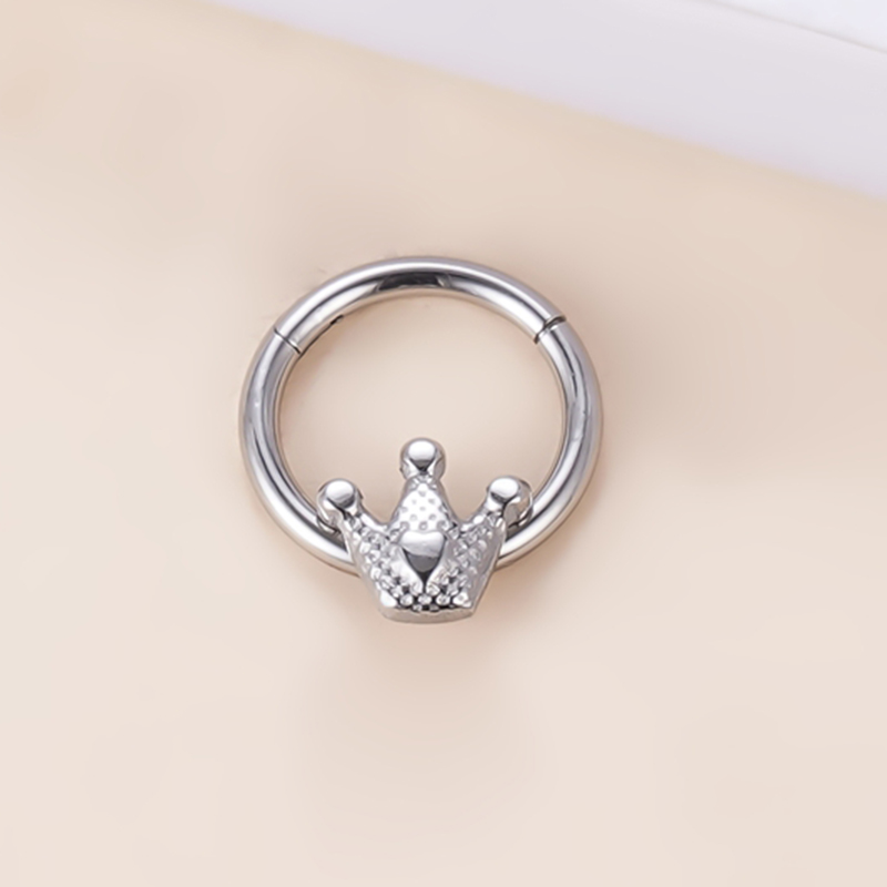 316L Stainless Steel Nose Hoop & Lip Stud with Zircon Crystals – Medical Grade Piercing Jewelry