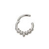 316L Stainless Steel Helix Earring – Oval Segment Ring with 5 CZ Blaze Set Stones