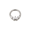 316L Stainless Steel Helix Earring | 5 Marquise CZ Blaze Segment Ring | Cartilage Piercing Jewelry