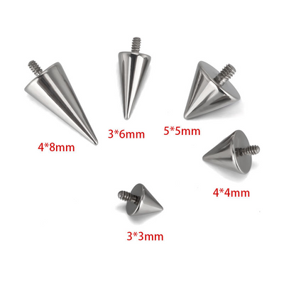 Accessories 16G/14G Internal Thread Triangle Cone Labret Jewelry Top