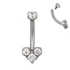 F136 Titanium CZ Curved Eyebrow Ring – Internally Threaded Piercing Jewelry